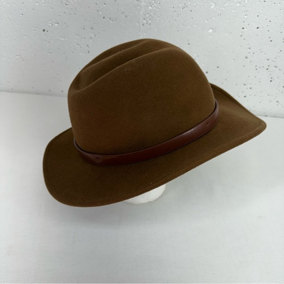 Brixton Size Large 7 1/2 Messer Brown Wool Felt Fedora Hat - Picture 3 of 16